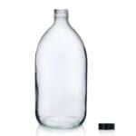 1000ml Clear Glass Syrup Bottle & Polycone Cap