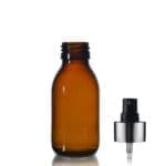 100ml Amber Glass Syrup Bottle & Premium Atomiser Spray