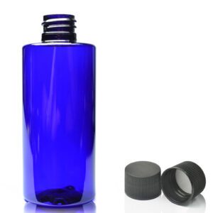 100ml Cobalt Blue PET Plastic Bottle With Screw Cap