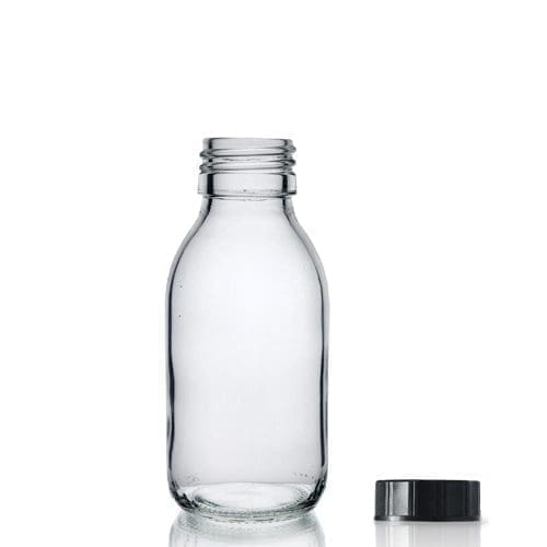 100ml Clear Glass Syrup Bottle & PP Screw Cap