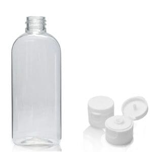 100ml Clear Oval Bottle With Flip Top Cap