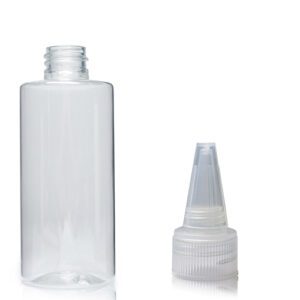 100ml Clear PET Plastic Tubular Bottle With Spout Cap