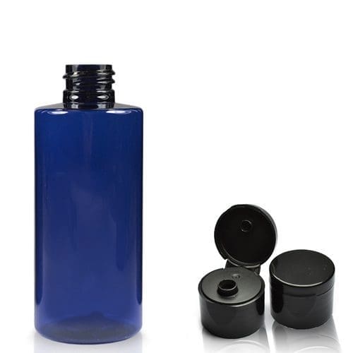 100ml Cobalt Blue Plastic Bottle With Flip Top Cap