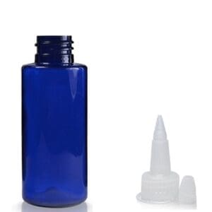 100ml Plastic Blue Bottle With Spout Cap