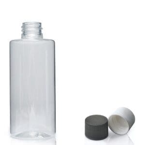 100ml Clear PET Plastic Tubular Bottle & Screw Cap