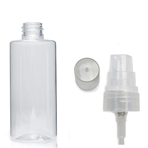 100ml Clear Plastic Tubular Bottle & Lotion Pump Ampulla Ltd