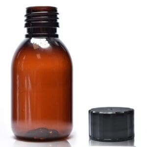 100ml amber plastic Sirop bottle w bsc