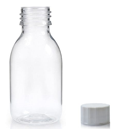 100ml clear PET Sirop Bottle with wsc