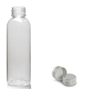 100ml Clear PET Boston Bottle & Aluminium Cap