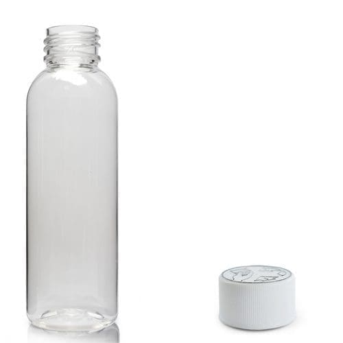 100ml Clear PET Boston Bottle & CR Screw Cap