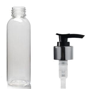 100ml Clear PET Boston Bottle & Lotion Pump