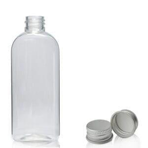 100ml Clear Oval Bottle With Metal Cap