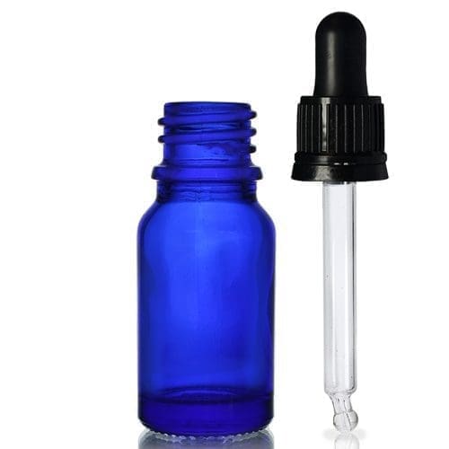 10ml Blue Dropper Bottle With Glass Pipette