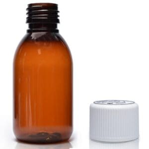 125ml amber plastic Sirop bottle W CRC