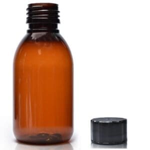 125ml amber plastic Sirop bottle w bsc