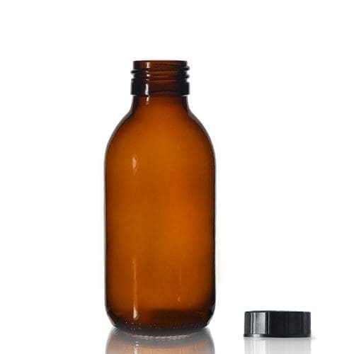 125ml Amber Glass Syrup Bottle & PP Screw Cap