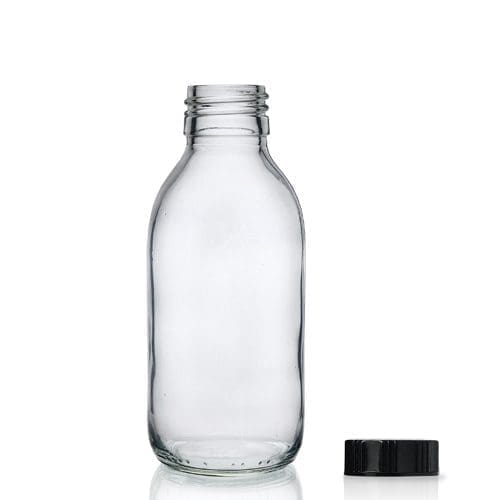 150ml Clear Glass Syrup Bottle & Polycone Cap
