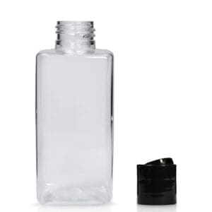 Square Plastic Bottle With Disc-Top Cap