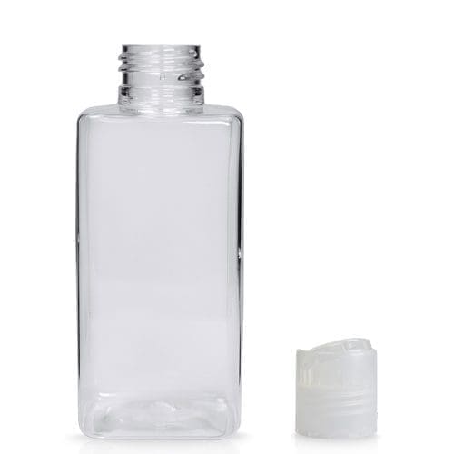 Square Plastic Bottle With Disc-Top Cap