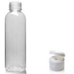 150ml Tall Clear PET Boston Bottle & 24mm Flip Top Cap