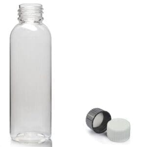 150ml Clear PET Boston Bottle & Screw Cap