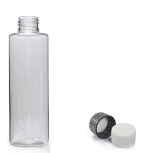 150ml Clear PET Plastic Tubular Bottle & Screw Cap