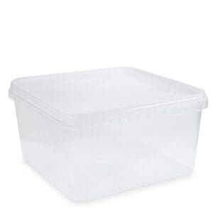 2.4ltr Clear Square Salad Tub with Tamper Evident Lid
