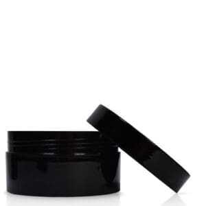 Black Plastic Cosmetic Jar