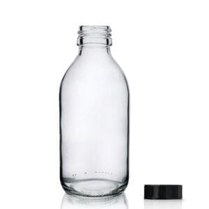 200ml Clear Glass Syrup Bottle & Polycone Cap