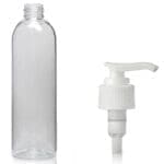 250ml Clear PET Boston Bottle & Lotion Pump