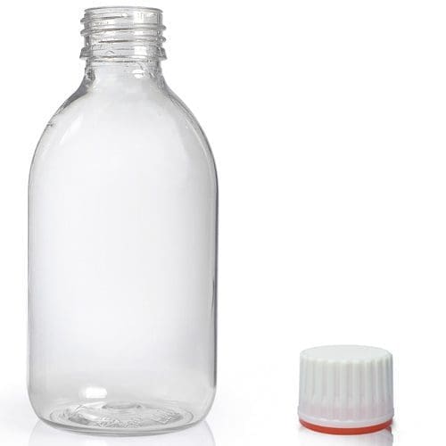 250ml Clear Plastic Medicine Bottle With Tamper Evident Cap