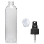 250ml Tall Clear PET Boston Bottle With Atomiser Spray