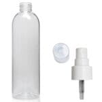 250ml Tall Clear PET Boston Bottle With Atomiser Spray