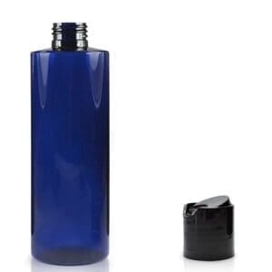 250ml Cobalt Blue PET Plastic Bottle & Disc Top Cap