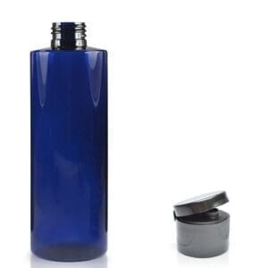250ml Cobalt Blue PET Plastic Bottle With Flip Top Cap