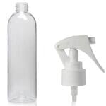 250ml Clear PET Boston Bottle & Mini Trigger Spray