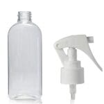 250ml Clear PET Oval Bottle With Mini Trigger Spray