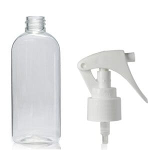 250ml Clear PET Oval Bottle With Mini Trigger Spray