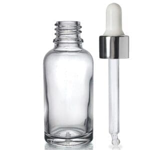 30ml Clear Dropper Bottle With Silver Pipette