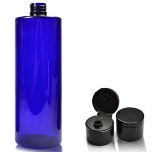 500ml Cobalt Blue PET Plastic Bottle With Flip-Top Cap