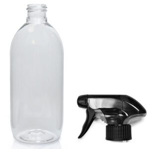 500ml Clear PET Olive Bottle With Trigger Spray