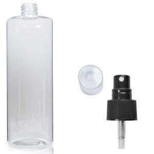 500ml Clear PET Plastic Tubular Bottle With Atomiser Spray