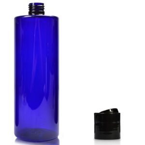 500ml Cobalt Blue PET Plastic Bottle & Disc Top Cap