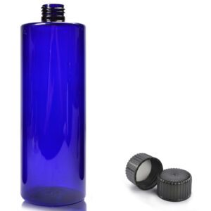 500ml Cobalt Blue PET Plastic Bottle With Screw Cap