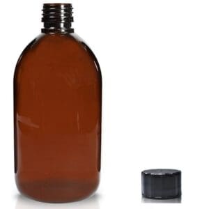 500ml amber plastic Sirop bottle w bsc