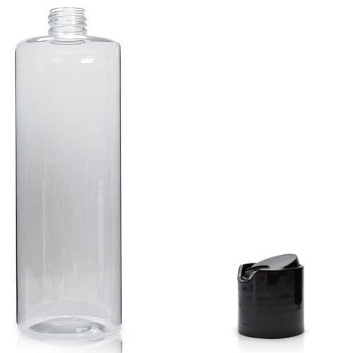 500ml Clear PET Plastic Tubular Bottle & Disc Top Cap