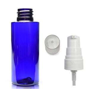 50ml Cobalt Blue PET Plastic Bottle With Lotion Pump