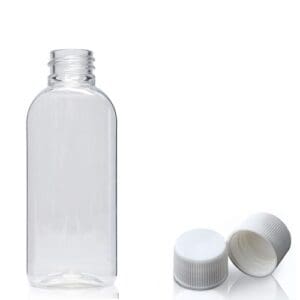 50ml Plastic Oval Bottle With 20mm Plastic Cap