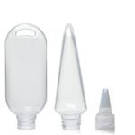 50ml Clear PVC Tottle Bottle, Clip & Spout Cap