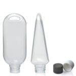 50ml Clear PVC Tottle Bottle, Clip & 20mm Screw Cap